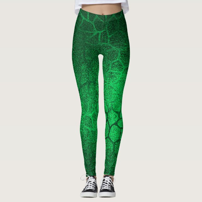 Leggings Estampado de animales del verde esmeralda (Anverso)
