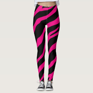 Leggings Estampado de animales salvaje de la raya rosada y