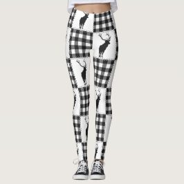 Leggings Estampado de Ciervo a Cuadros de Búfalo Bosque Rús