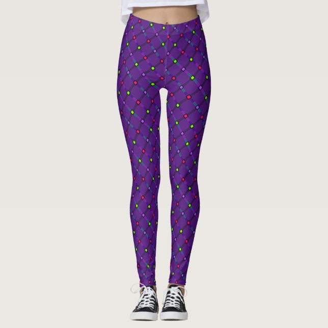 Leggings Estampado de Cuadro Cinético (Anverso)