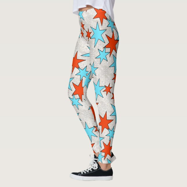 Leggings Estampado de estrellas azules y rojas (Izquierda)