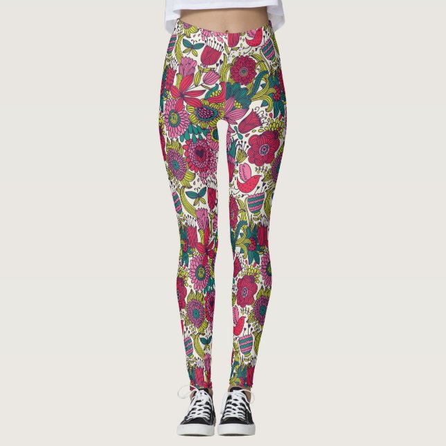 Leggings Estampado de flores brillante (Anverso)