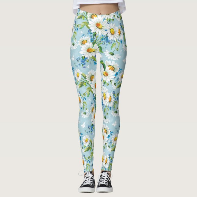 Leggings Estampado de flores brillante hermoso elegante 2 (Anverso)