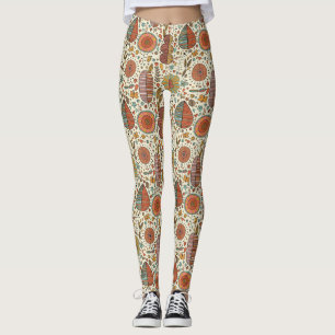 Leggings Estampado de flores del verano hecho de hojas
