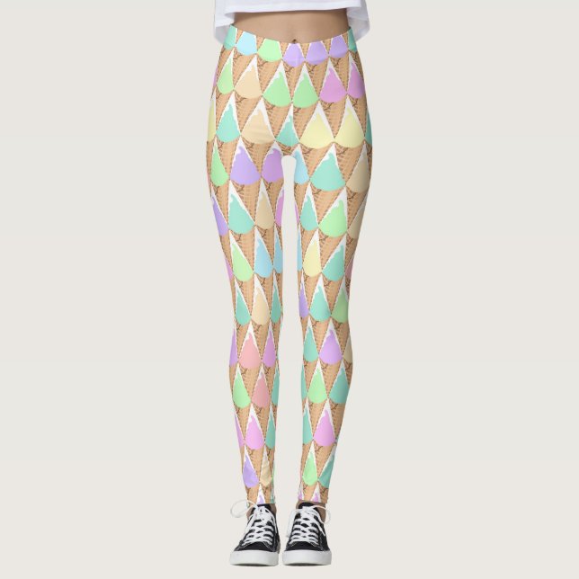 Leggings Estampado de Helado Pastel de Primavera (Anverso)