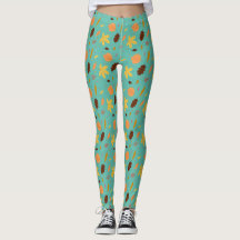 Leggings estampado de hoja azul claro | Estilo de 