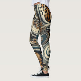 Leggings Estampado de leopardo abstracto en espiral