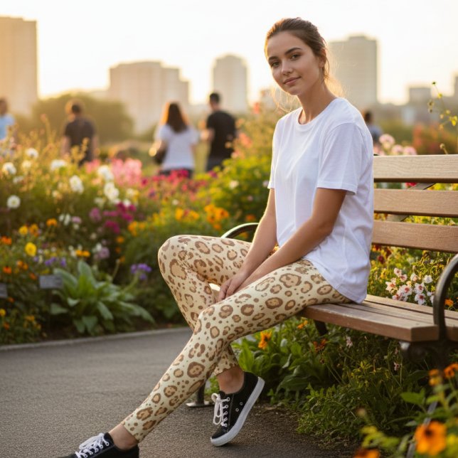 Leggings Estampado de leopardo bronceado - Estampado de ani (Subido por el creador)