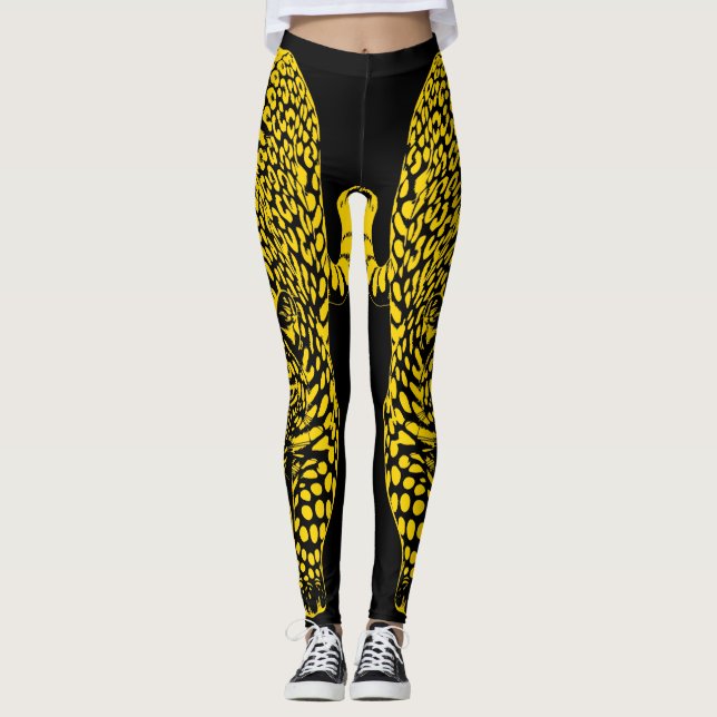 Leggings estampado de leopardo dorado (Anverso)