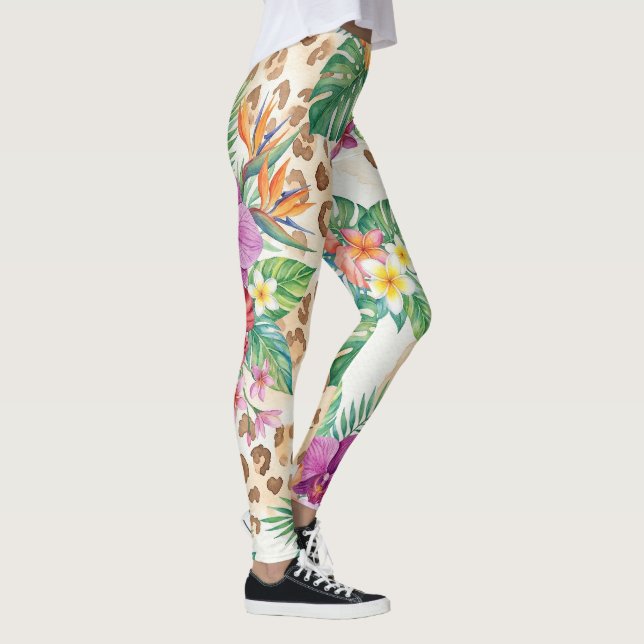 Leggings Estampado de leopardo floral tropical (Derecha)