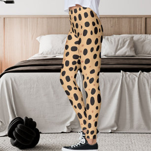 Leggings Estampado de leopardo gris oscuro naranja pastel S