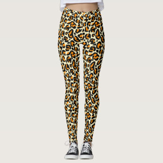 Leggings Estampado de leopardo naranja y2k