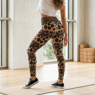 Leggings Estampado de piel de leopardo marrón