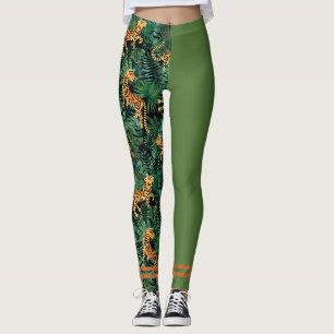 Leggings Estampado de Tigre en Selva Colorblock Ve