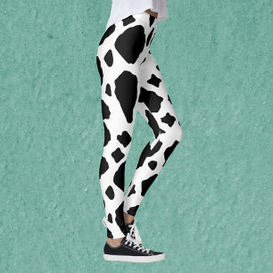 Leggings Estampado de vaca en blanco y negro Lindo