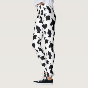 Leggings Estampado de vaca negro blanco