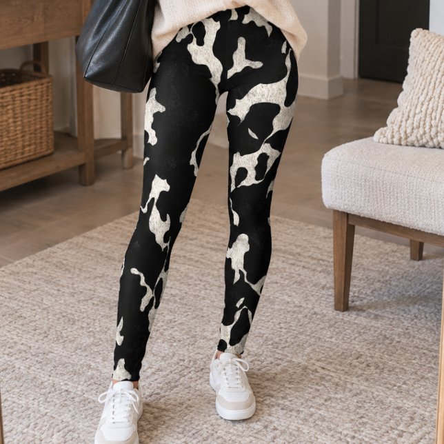 Leggings Estampado de vaca negro y blanco (Subido por el creador)