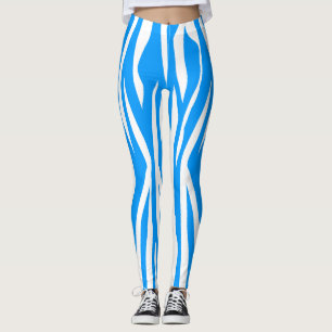 Leggings Estampado de zebra azul claro