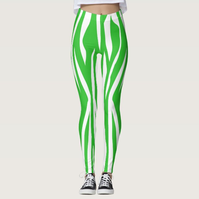 Leggings Estampado de zebra de la cal (Anverso)