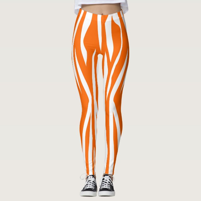 Leggings Estampado de zebra de la mandarina (Anverso)