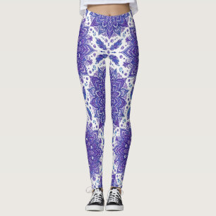 Leggings Estampado Floral Mandala Boho Morado
