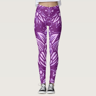 Leggings estampado floral morado