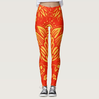 Leggings estampado floral naranja