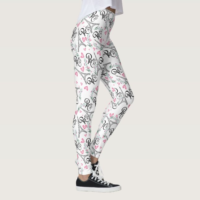 Leggings estampado integral de parís con notas musicales (Derecha)