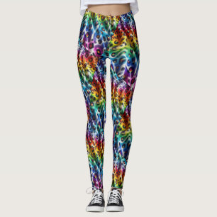 Leggings Estampado Leopardo Arcoíris Colorido Au
