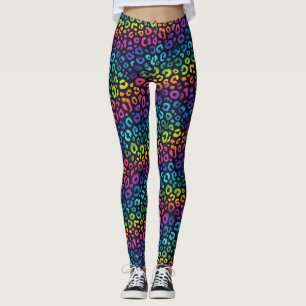 Leggings Estampado Leopardo Arcoíris Colorido Au