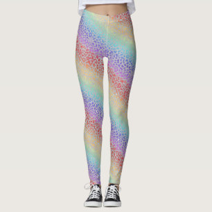 Leggings Estampado Leopardo Arcoíris Colorido Au