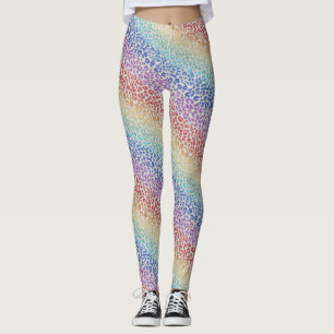 Leggings Estampado Leopardo Arcoíris Colorido Au