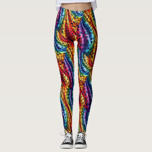 Leggings Estampado Leopardo Arcoíris Colorido Au