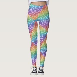 Leggings Estampado Leopardo Arcoíris Colorido Au