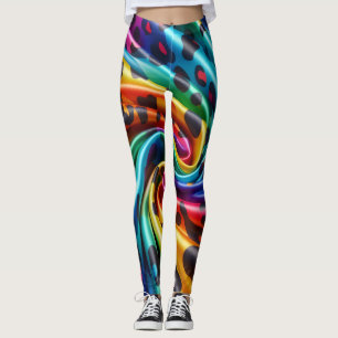 Leggings Estampado Leopardo Arcoíris Colorido Au