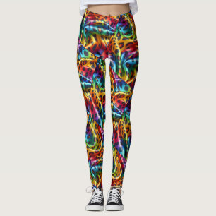 Leggings Estampado Leopardo Arcoíris Psicodélico