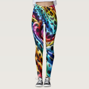 Leggings Estampado Leopardo Arcoíris Psicodélico