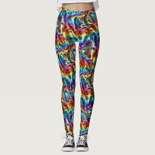 Leggings Estampado Leopardo Arcoíris Psicodélico