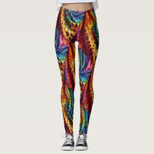 Leggings Estampado Leopardo Arcoíris Psicodélico