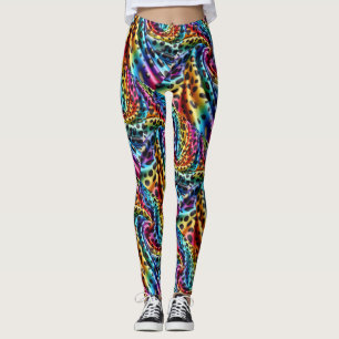 Leggings Estampado Leopardo Arcoíris Psicodélico