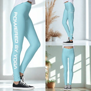 Leggings Estampado personalizado Yoga Crew Robin Egg Azul