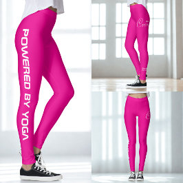 Leggings Estampado personalizado Yoga Crew Rosa Vibrante