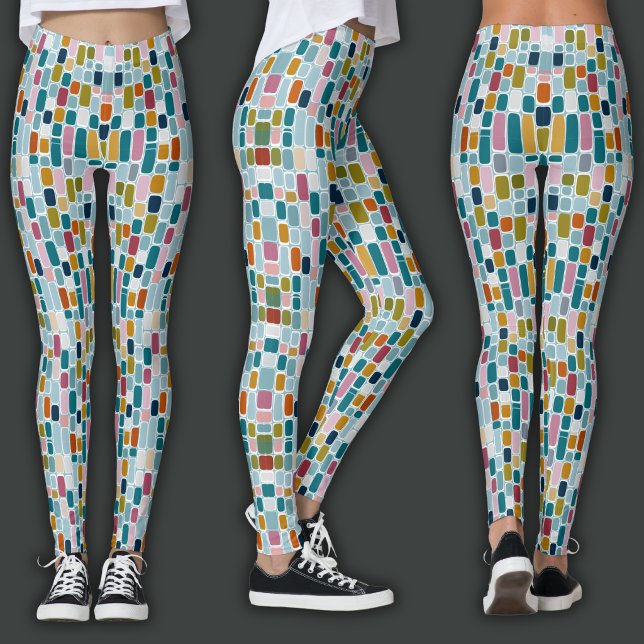 Leggings Estampado Retro | Bloques de Color (Subido por el creador)