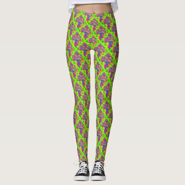 Leggings Estampado vagamente de rosas (Anverso)