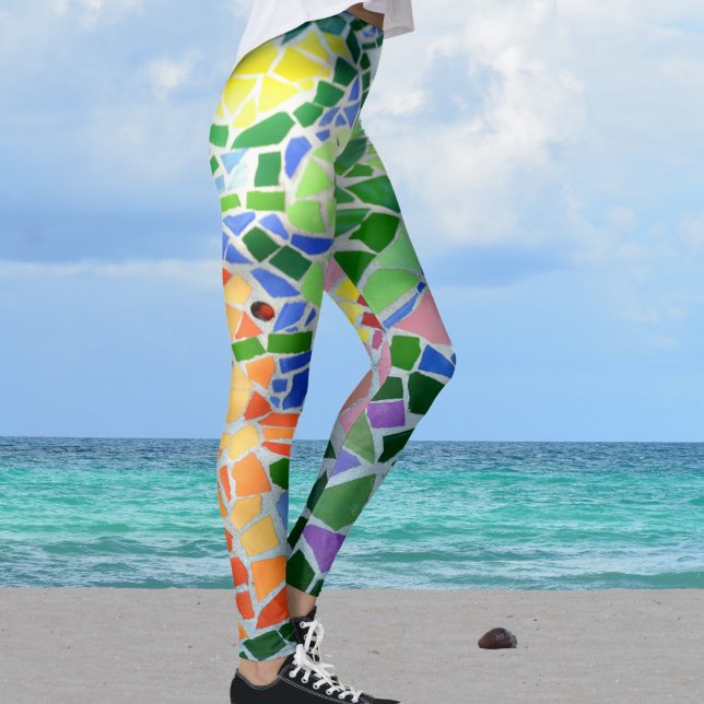 Leggings Estanque de koi de mosaico colorido (Subido por el creador)