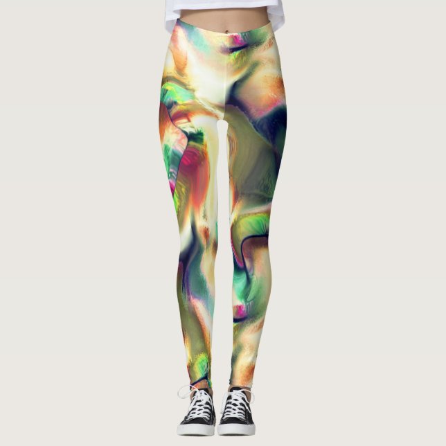 Leggings Estanque fibroso de colores llamativos y gradiente (Anverso)