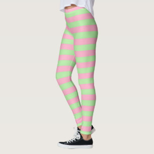 Leggings Estantes verdes y rosas de menta
