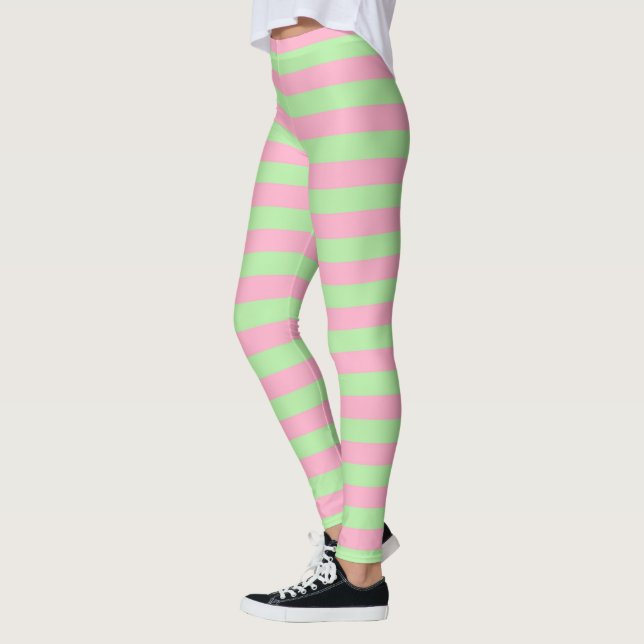 Leggings Estantes verdes y rosas de menta (Izquierda)