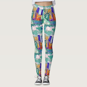 Leggings Estatua del arte pop de la señora de la libertad