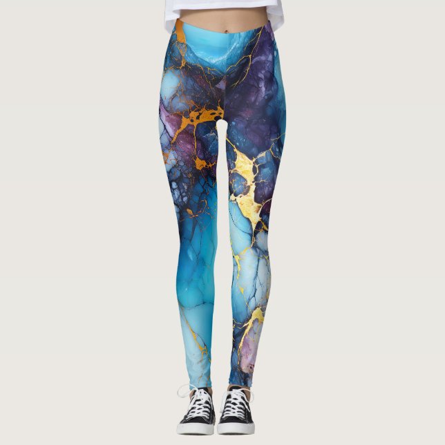 Leggings Estética de Blue Marble Boho (Anverso)